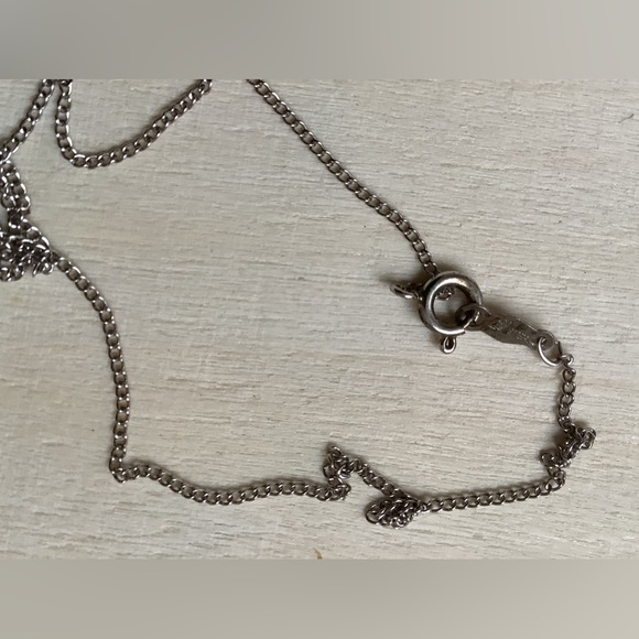 Libra Zodiac dainty pendant charm necklace New vintage STER silver - Picture 12 of 15